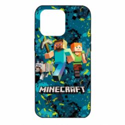 Чохол для iPhone 14 Pro Max Minecraft Steve Alex And Dog