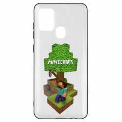 Чехол для Samsung A21s Minecraft Steve - PrintSalon