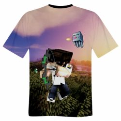 Мужская футболка 3D Minecraft sunset - PrintSalon
