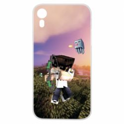 Чехол для iPhone XR Minecraft sunset - PrintSalon