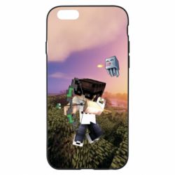 Чехол для iPhone 6/6S Minecraft sunset - PrintSalon