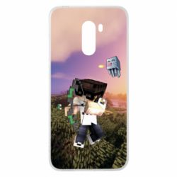 Чехол для Xiaomi Pocophone F1 Minecraft sunset - PrintSalon