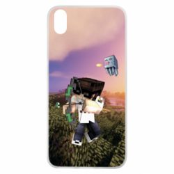 Чехол для Xiaomi Redmi 7A Minecraft sunset - PrintSalon