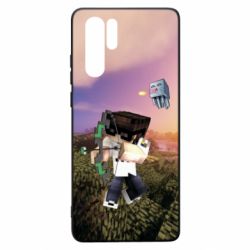 Чехол для Huawei P30 Pro Minecraft sunset - PrintSalon