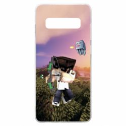 Чехол для Samsung S10+ Minecraft sunset - PrintSalon
