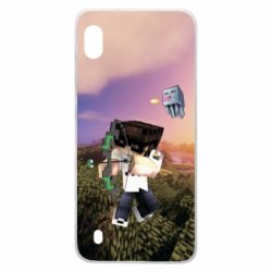 Чехол для Samsung A10 Minecraft sunset - PrintSalon