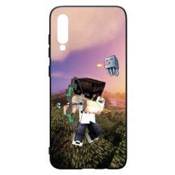 Чехол для Samsung A70 Minecraft sunset - PrintSalon