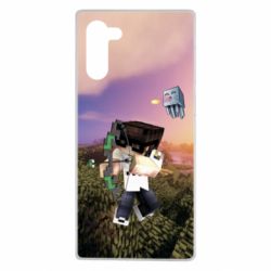 Чехол для Samsung Note 10 Minecraft sunset - PrintSalon