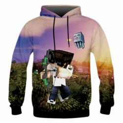 Мужское 3D худи Minecraft sunset