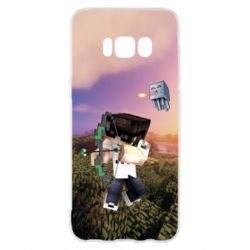 Чехол для Samsung S8 Minecraft sunset - PrintSalon