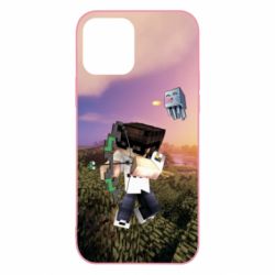 Чехол для iPhone 12 Minecraft sunset - PrintSalon