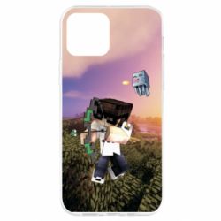 Чехол для iPhone 12 Pro Minecraft sunset - PrintSalon