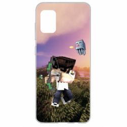 Чехол для Samsung A31 Minecraft sunset - PrintSalon