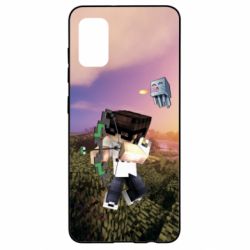 Чехол для Samsung A41 Minecraft sunset - PrintSalon