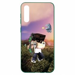Чехол для Samsung A50 Minecraft sunset - PrintSalon