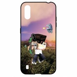 Чехол для Samsung A01/M01 Minecraft sunset - PrintSalon