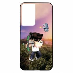 Чехол для Samsung S21 Minecraft sunset - PrintSalon