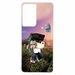 Чохол для Samsung S21 Ultra Minecraft sunset