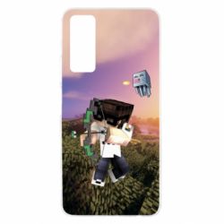 Чехол для Huawei P Smart 2021 Minecraft sunset - PrintSalon