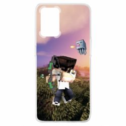 Чехол для Oppo A74 4G Minecraft sunset - PrintSalon