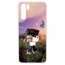 Чехол для Oppo A91/Reno3 Minecraft sunset - PrintSalon