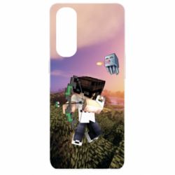 Чехол для Oppo Reno 4 Pro Minecraft sunset - PrintSalon