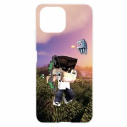 Чехол для Xiaomi Mi11 Lite Minecraft sunset - PrintSalon