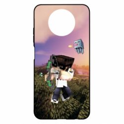 Чехол для Xiaomi Redmi Note 9 5G/Redmi Note 9T Minecraft sunset - PrintSalon