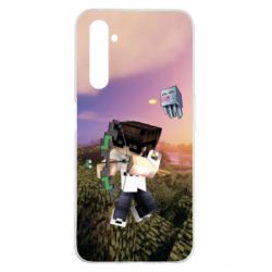 Чехол для Realme 6 Pro Minecraft sunset - PrintSalon