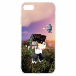 Чехол для iPhone SE 2022 Minecraft sunset - PrintSalon