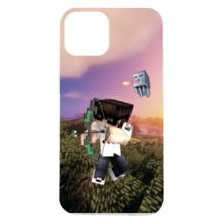 Чехол для iPhone 14 Minecraft sunset - PrintSalon