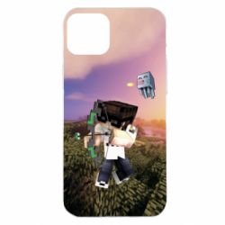 Чехол для iPhone 14 Plus Minecraft sunset - PrintSalon