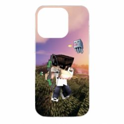 Чехол для iPhone 14 Pro Minecraft sunset - PrintSalon