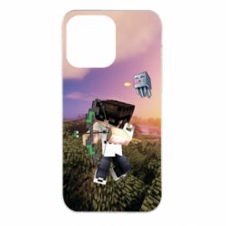 Чохол для iPhone 14 Pro Max Minecraft sunset