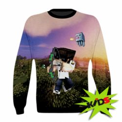 Дитячий 3D світшот Minecraft sunset