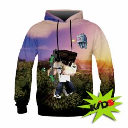 Детское 3D худи Minecraft sunset - PrintSalon