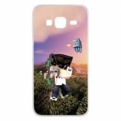 Чехол для Samsung J3 2016 Minecraft sunset - PrintSalon