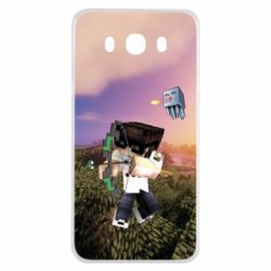 Чехол для Samsung J7 2016 Minecraft sunset - PrintSalon