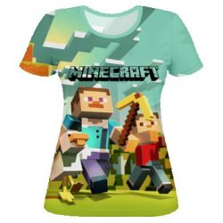 Жіноча 3D футболка Minecraft1 - PrintSalon