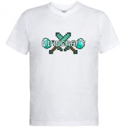 Чоловіча футболка з V-подібним вирізом Minecraft - PrintSalon