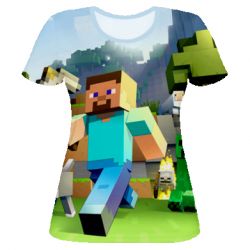 Жіноча 3D футболка Minecraft - PrintSalon