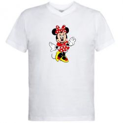 Мужская футболка  с V-образным вырезом Минни Красавица - PrintSalon