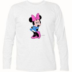 Футболка с длинным рукавом Минни стесняется - PrintSalon
