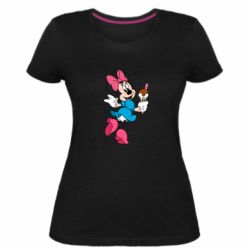 Женская премиум футболка Minnie Mouse and Ice Cream