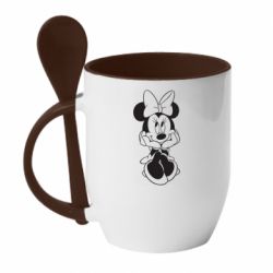 Чашка с ложкой Minnie Mouse Face - PrintSalon