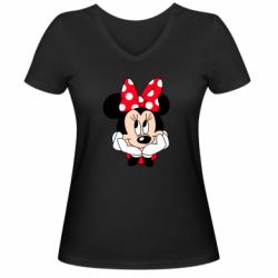 Женская футболка с V-образным вырезом Minnie - PrintSalon