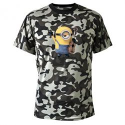 Камуфляжная футболка Миньон с гитарой - PrintSalon