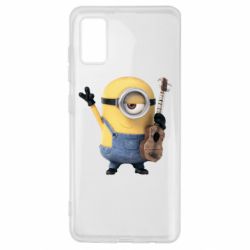 Чехол для Samsung A41 Миньон с гитарой