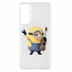 Чехол для Samsung S21 Миньон с гитарой-PrintSalon Чехол для Samsung S21 Миньон с гитарой