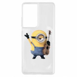 Чехол для Samsung S21 Ultra Миньон с гитарой - PrintSalon